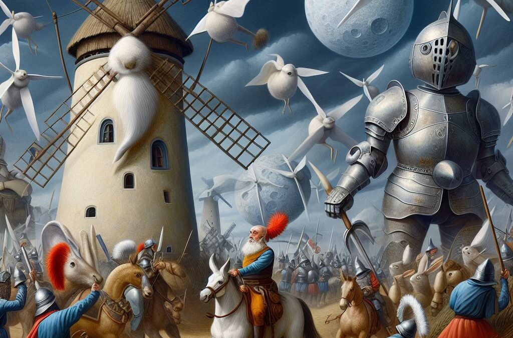 狂気の騎士の旅: 「ドン・キホーテ」の風刺的冒険