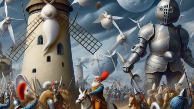 狂気の騎士の旅: 「ドン・キホーテ」の風刺的冒険