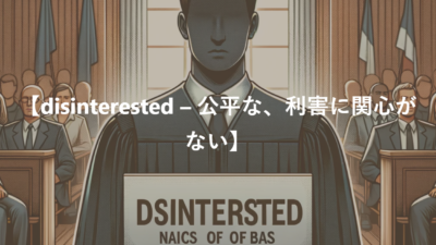 【disinterested – 公平な、利害に関心がない】