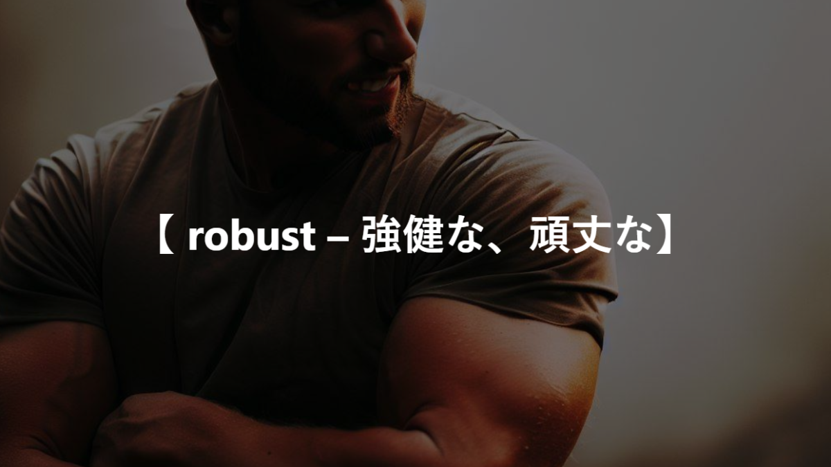 【 robust – 強健な、頑丈な】