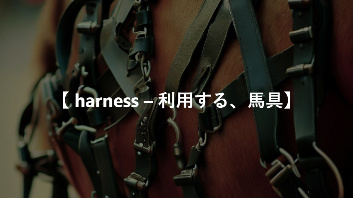 【 harness – 利用する、馬具】