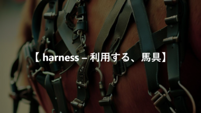 【 harness – 利用する、馬具】