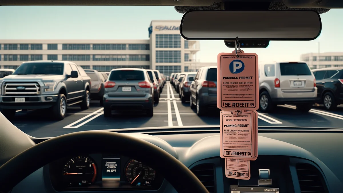 問題：市立駐車場に駐車する際、運転手は自動車内にどのような文書を表示すべきですか？