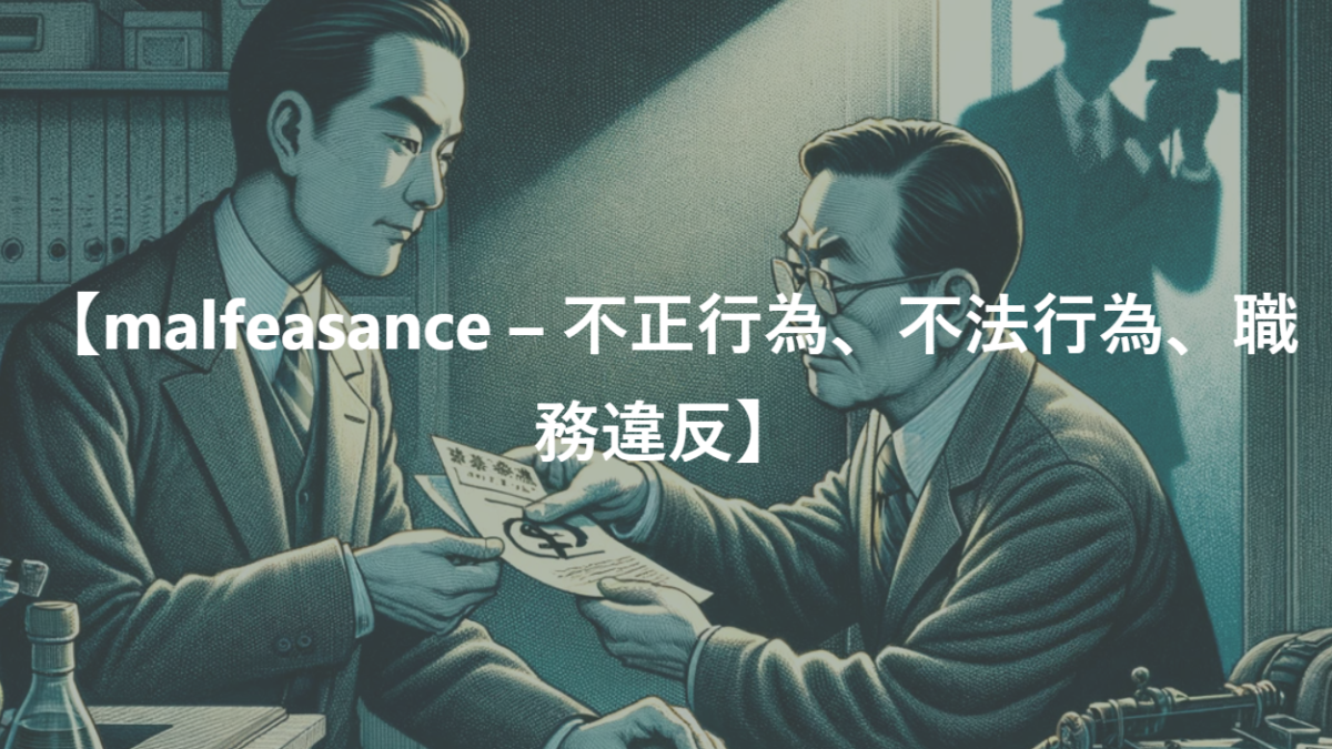 【malfeasance – 不正行為、不法行為、職務違反】