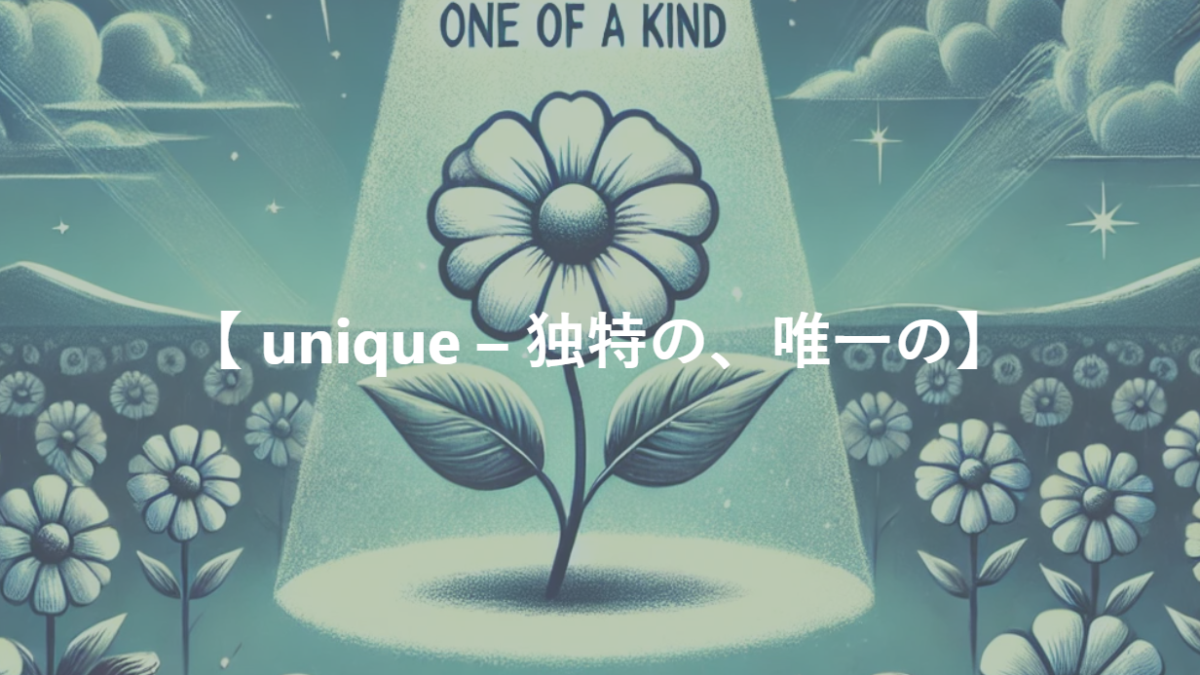 【 unique – 独特の、唯一の】