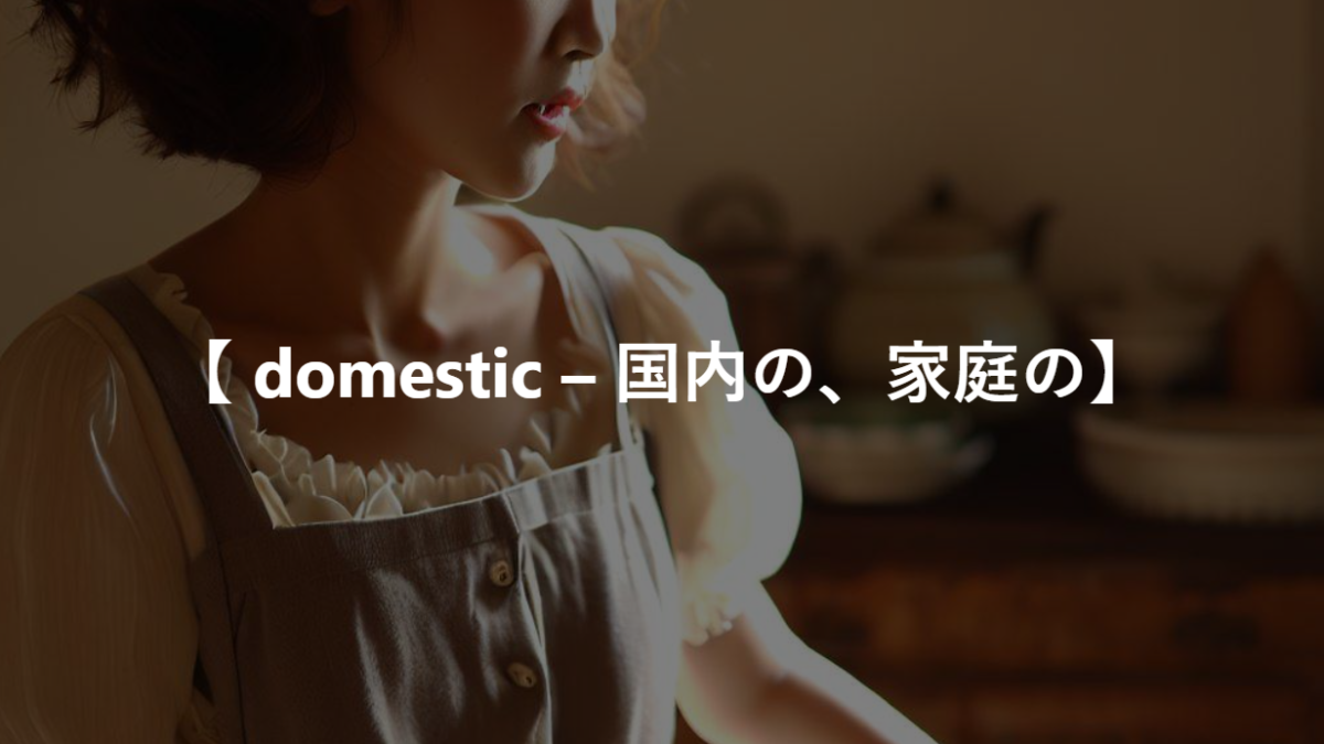 【 domestic – 国内の、家庭の】