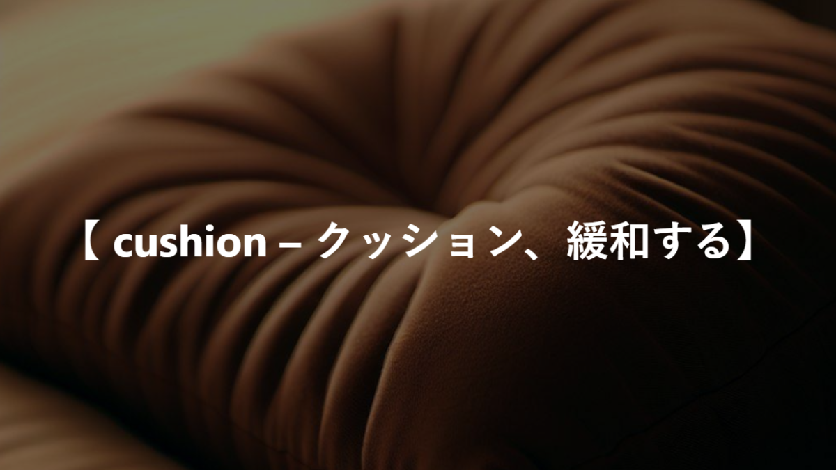 【 cushion – クッション、緩和する】