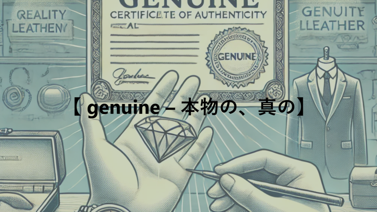 【 genuine – 本物の、真の】