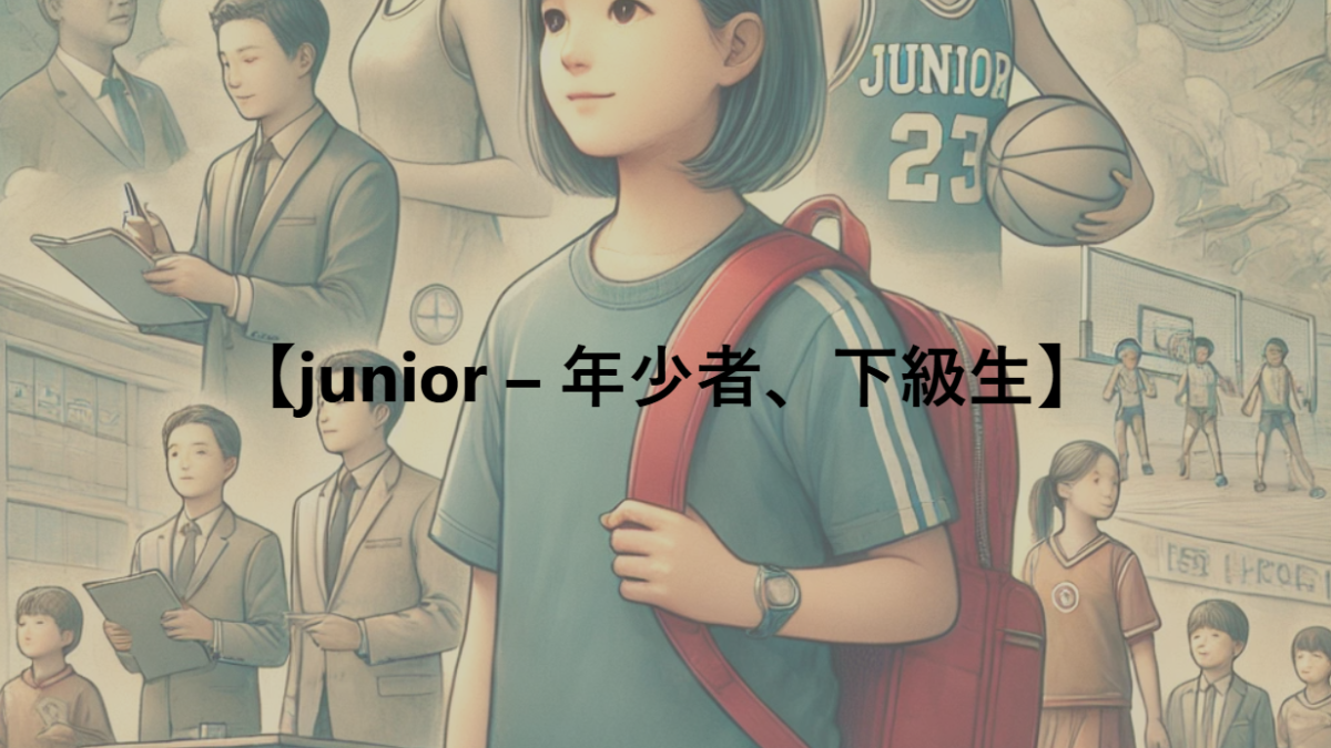 【junior – 年少者、下級生】