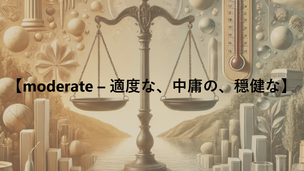 【moderate – 適度な、中庸の、穏健な】