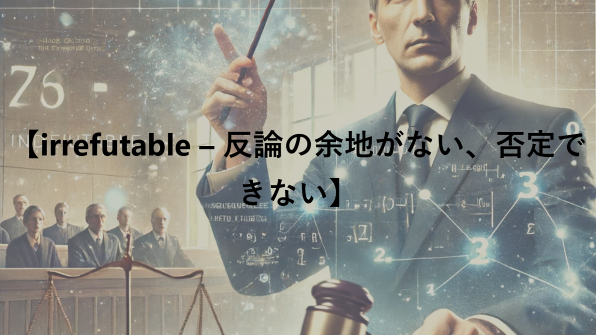 【irrefutable – 反論の余地がない、否定できない】