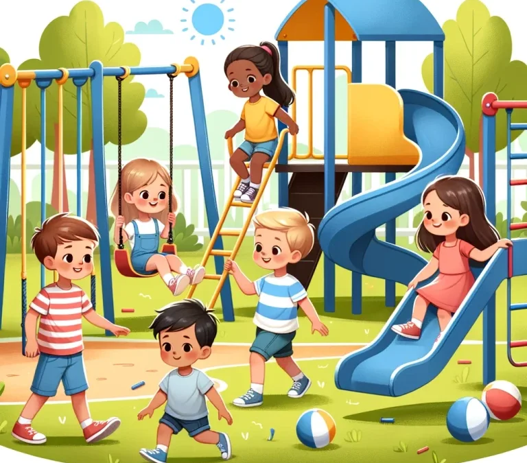 リスニング問題：子供たちは公園で遊んでいます。